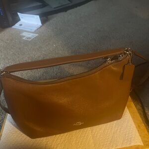 Coach  Rich Brown Pebble leather. No issues. Smoke free